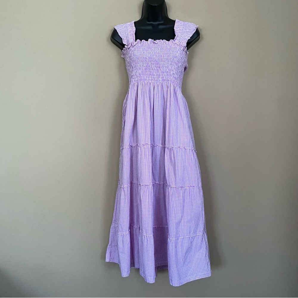 Hill House Ellie Nap Dress Lilac White Gingham